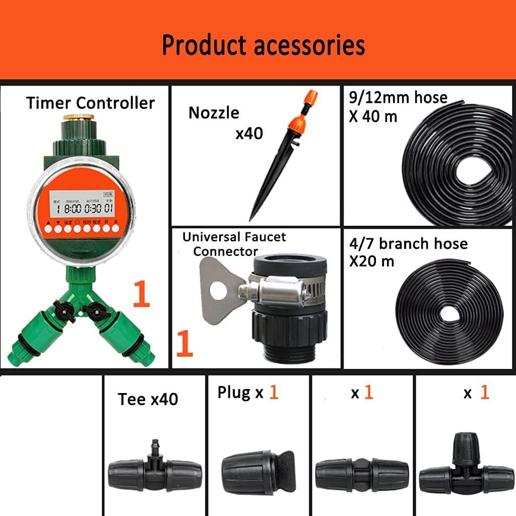BBGS Drip Irrigation System with Timer, Garden Watering Kits, Adjustable Nozzle Mist Cooling Outdoors Balcony Patio Lawn Automatic Micro Irrigation Kit (Color : Style 3)