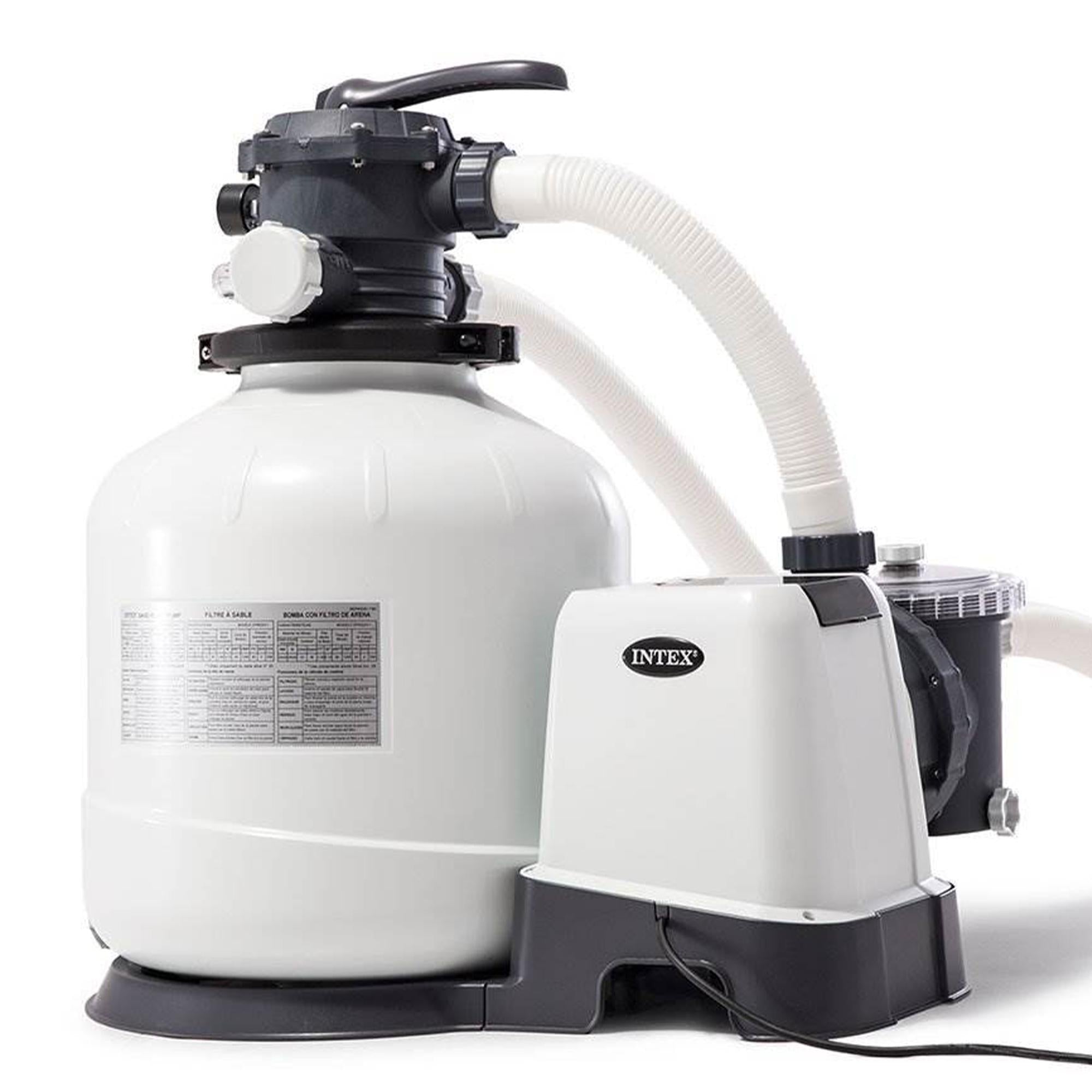 intex 3000 gph pool sand filter pump w/krystal clear saltwater system