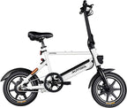 Murtisol 14 In. Folding Aluminum Bike 3 Speed Shift Foldable Handle Lightweight Electric Commuter Removable Large-capacity hidden lithium Battery Pedal Assist Power