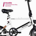 Murtisol 14 In. Folding Aluminum Bike 3 Speed Shift Foldable Handle Lightweight Electric Commuter Removable Large-capacity hidden lithium Battery Pedal Assist Power
