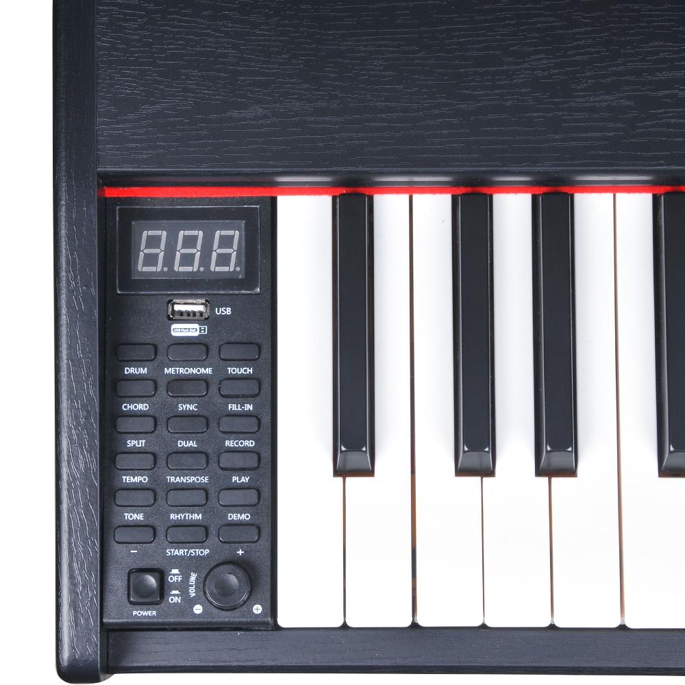 Ansley&amp;HosHo Weighted Hammer Digital Piano Standard Keyboard Piano for Beginner/Adults with Stand+Adapter+Sustain Pedal Board 88 Key Black