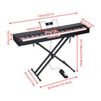 Ansley&amp;HosHo Weighted Hammer Digital Piano Standard Keyboard Piano for Beginner/Adults with Stand+Adapter+Sustain Pedal Board 88 Key Black