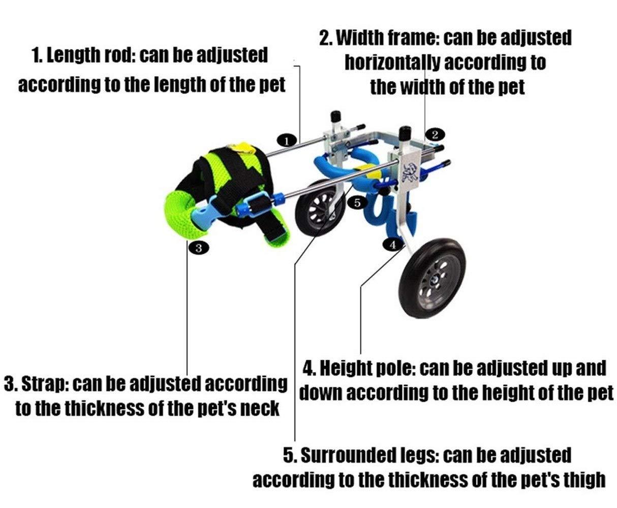 ZHIJIA Pet Disabled Wheelchair Adjustable Dog Wheelchair 2 Wheel cart kit for Disabled Dogs and Cats, Light Weight