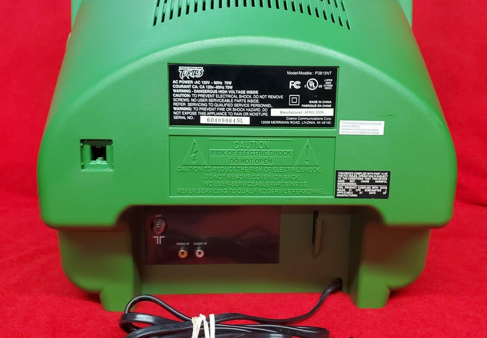 teenage mutant ninja turtles tmnt  rare  13" retro gaming tv p3815nt  game