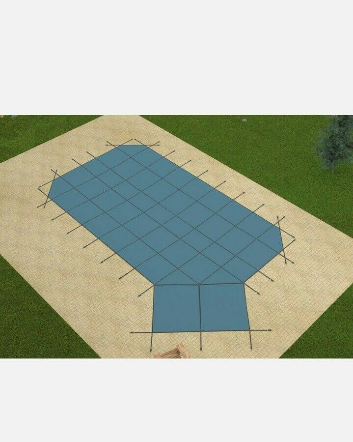 gli secur-a-pool grecian mesh swimming pool safety cover w/rightoffset step read