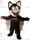 BIGGYMONKEYMascot Costume of Black and Tan Bat with Big Wings