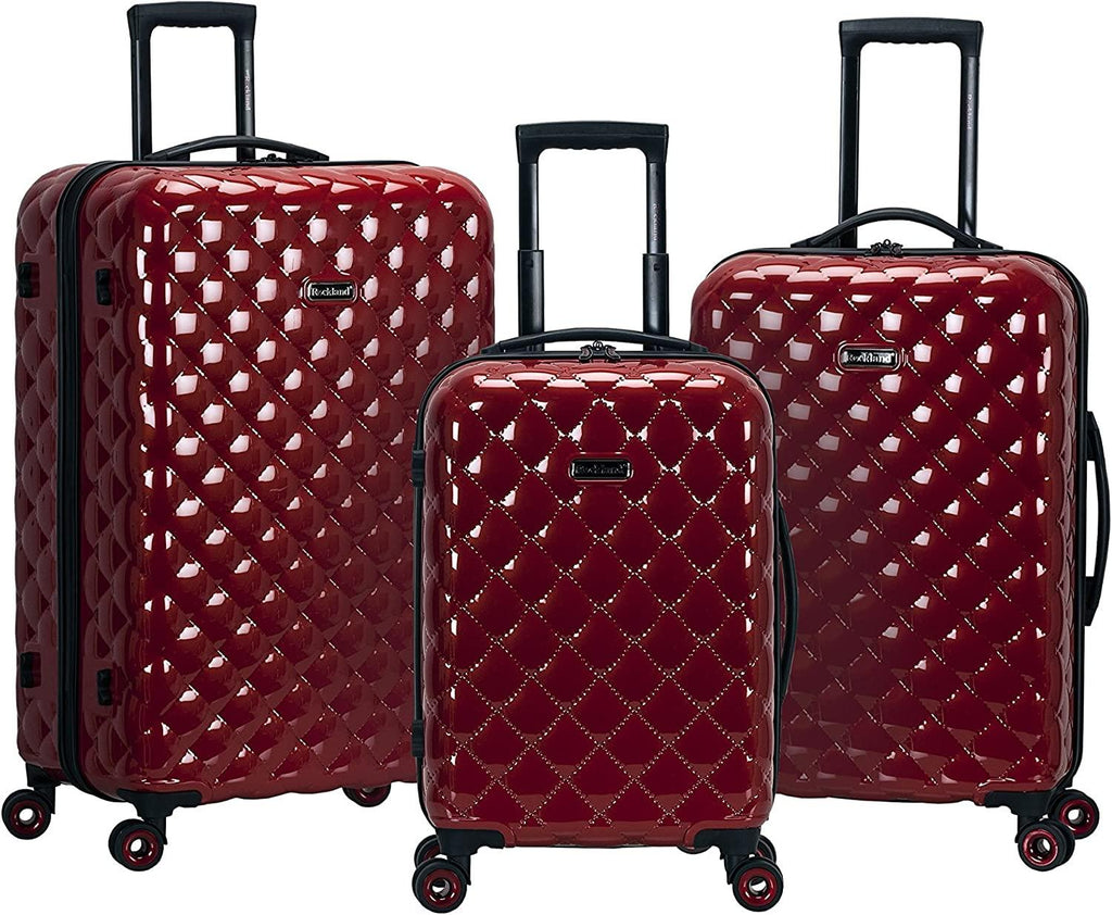 Quilt Hardside Expandable Spinner Wheel Luggage Set, Red, 3-Piece (20/24/28)