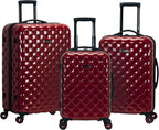 Quilt Hardside Expandable Spinner Wheel Luggage Set, Red, 3-Piece (20/24/28)