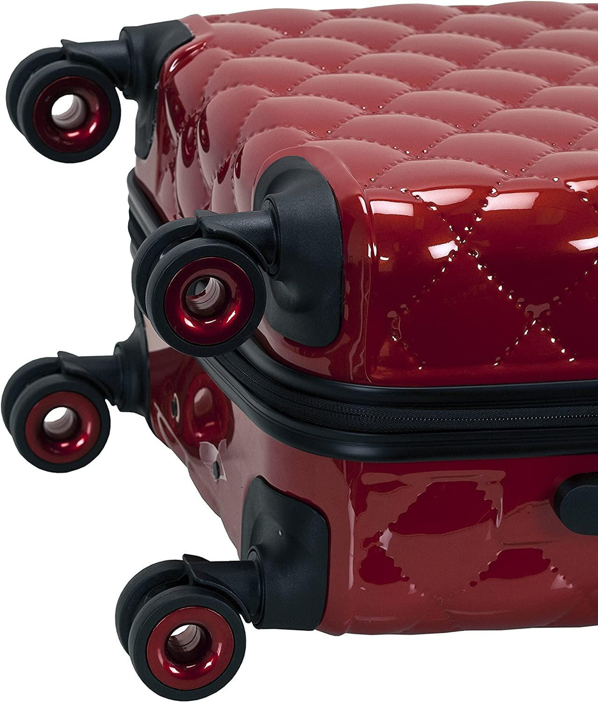 Quilt Hardside Expandable Spinner Wheel Luggage Set, Red, 3-Piece (20/24/28)