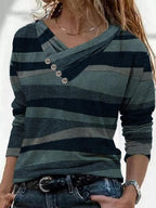 Casual Print Crew Neck Long Sleeves T-shirt
