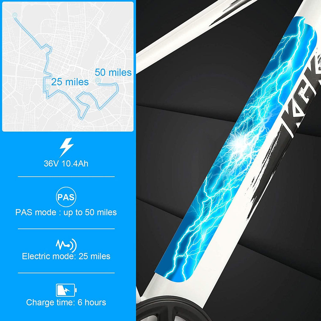 ANCHEER 27.5" Aluminum 700C Electric Bike, 350w Adults Electric Commuting Bicycle with Removable 10.4 Ah Battery, 7-Speed Professional Derailleur City E-bike