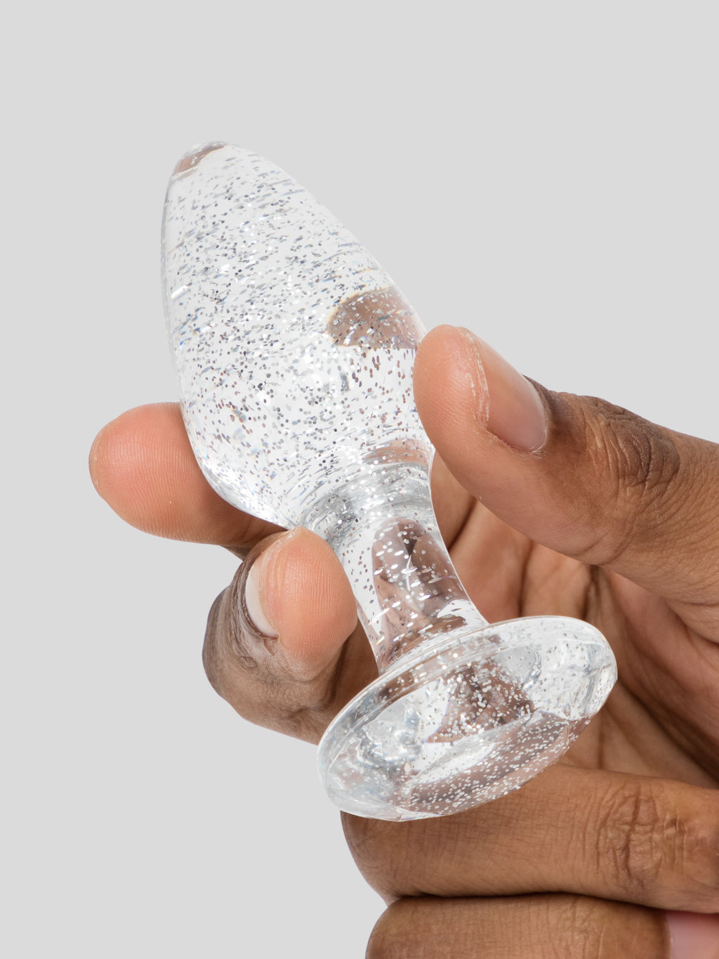 Lovehoney Double Booty Glitter Butt Plug Set, Clear