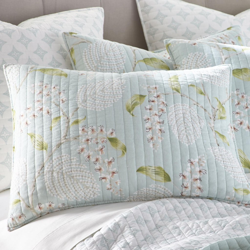 Levtex Home - Brookwood Quilt Set - Twin Quilt (68x86in.) + One Standard Pillow Sham (26x20in.) - Floral - Teal Blue, Green, Red and White - Reversible - Cotton Fabric