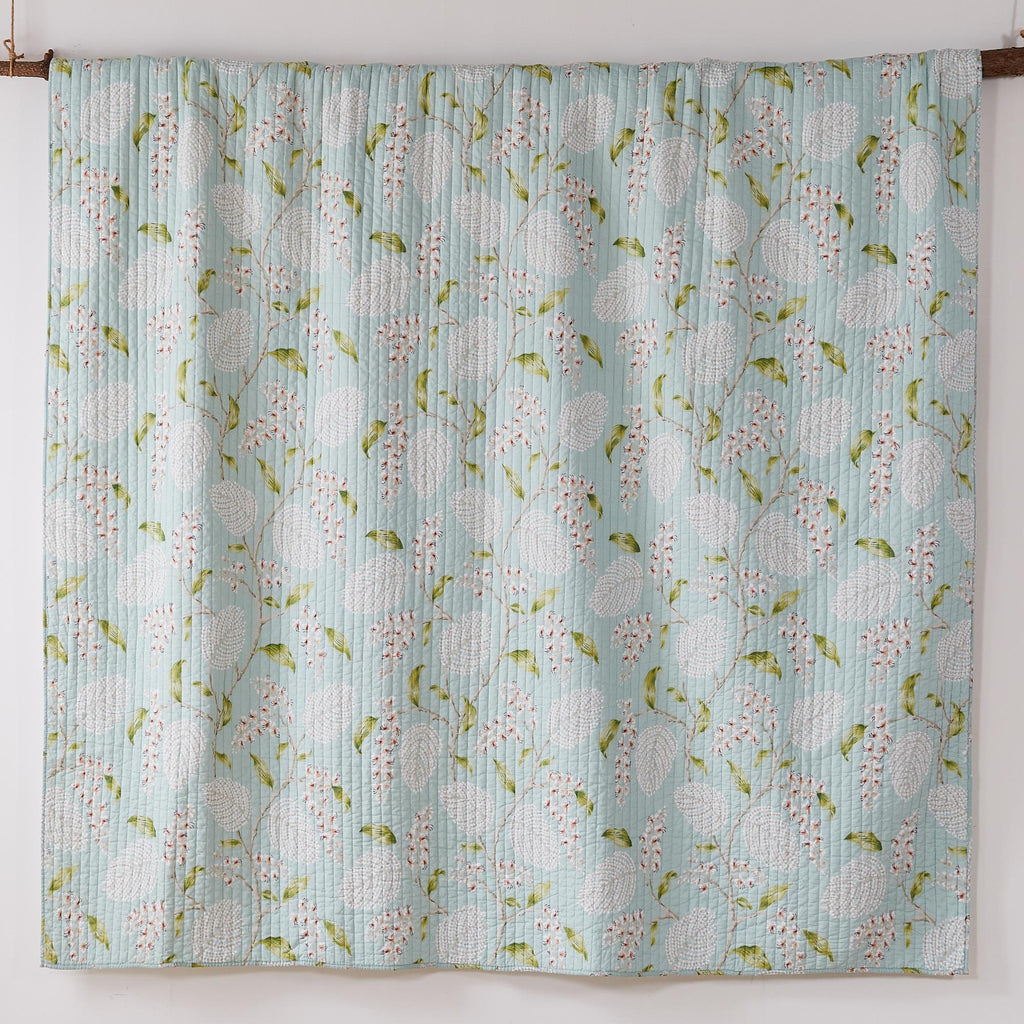 Levtex Home - Brookwood Quilt Set - Twin Quilt (68x86in.) + One Standard Pillow Sham (26x20in.) - Floral - Teal Blue, Green, Red and White - Reversible - Cotton Fabric