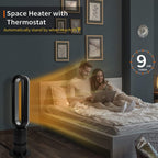 UbesGoo 32 inch Space Heater Bladeless Tower Fan, Heater