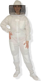 beeattire ventilated bee suit 3 layer mesh bee protection new light weight ultra breezebeekeeper full beekeeping costume with round hood (10xl)