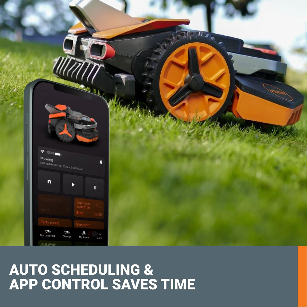 Landroid Vision Robotic Lawn Mower, Wire Robot Mower with Active Obstacle Avoidance, WiFi &amp; Bluetooth Connection, APP Control, 1/5 Acre, WR208
