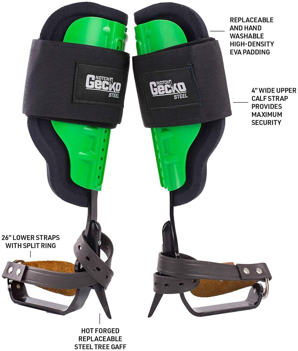 Notch Gecko Steel Climbers w/Tree Gaffs (Pair)