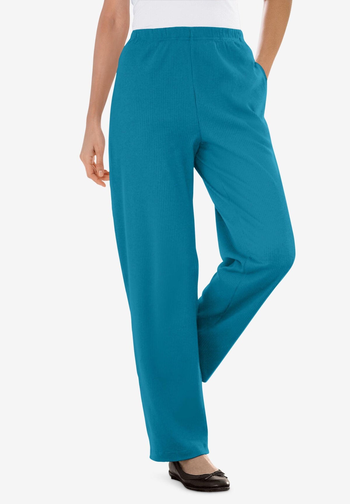 7-day knit ribbed straight leg pant