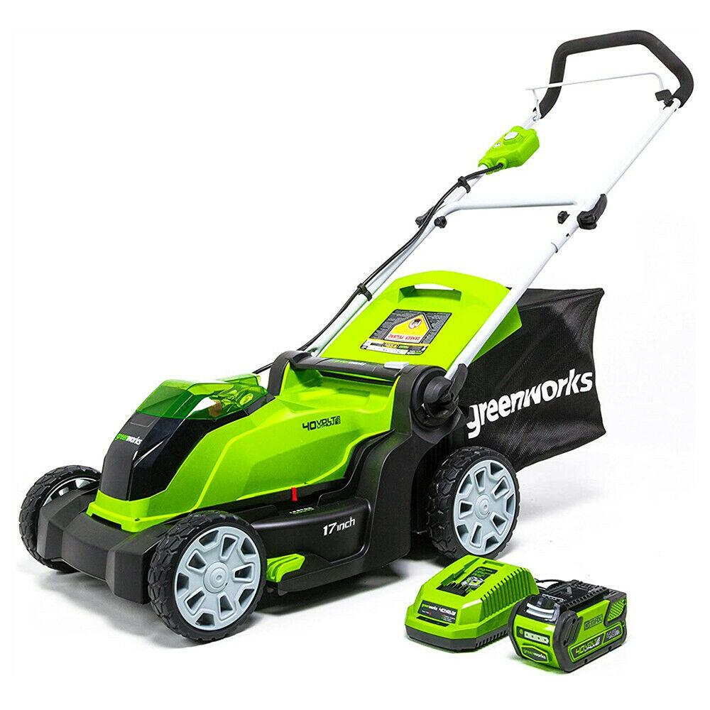 Greenworks 40V MAX 17'' Cordless Lawn Mower with 4Ah Li-ion Battery & Charger US