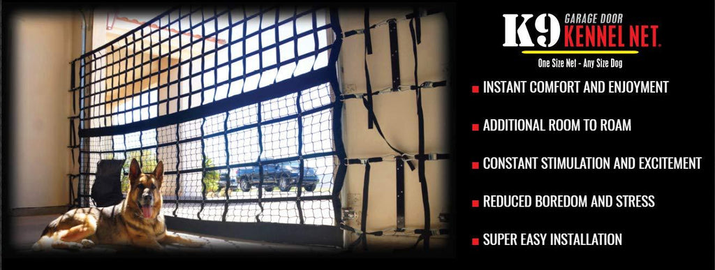 K9 GaraDoor Kennel Net, Lar&amp; Small Dog Kennel with Access Door, Black