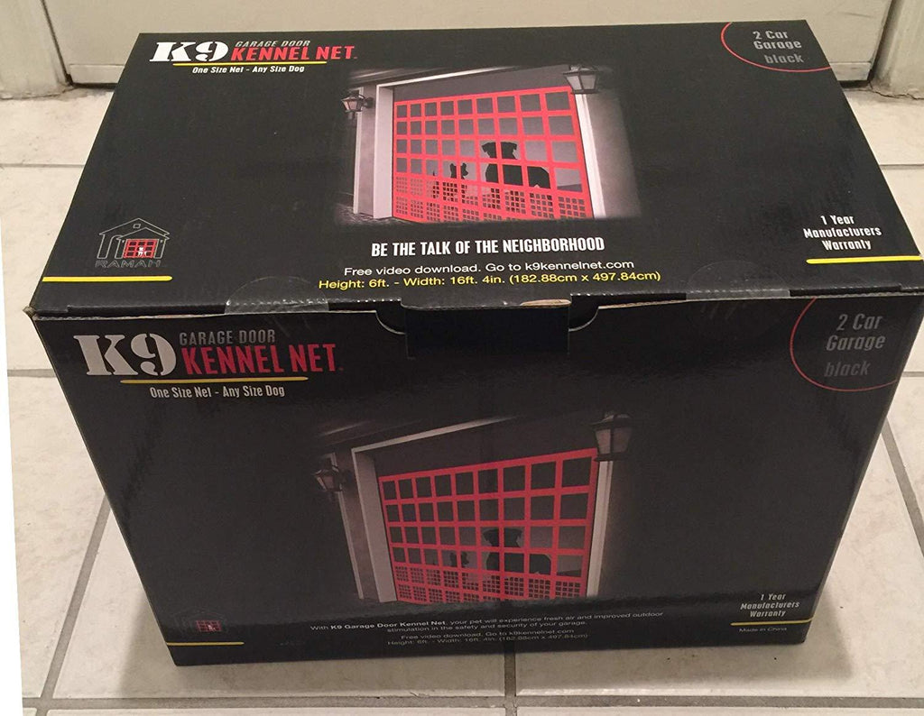 K9 GaraDoor Kennel Net, Lar&amp; Small Dog Kennel with Access Door, Black