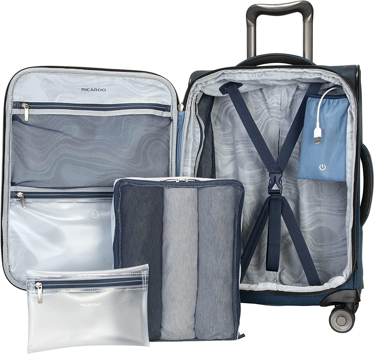 Malibu Bay 3.0 Spinner Luggage (Blue, Carry-On 20-Inch)