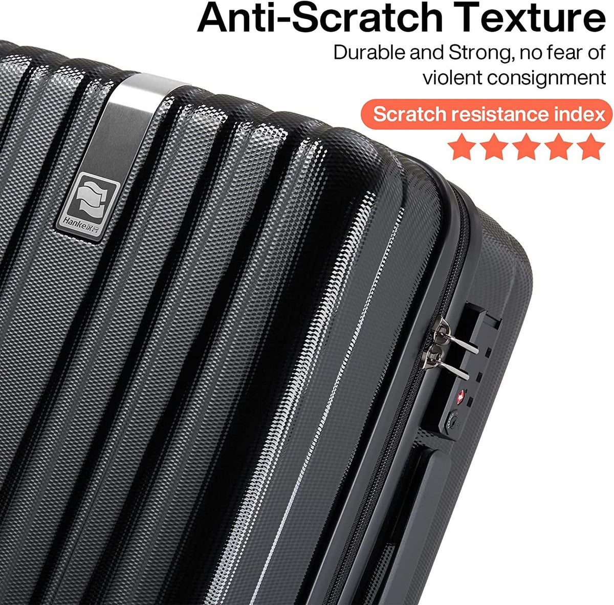 Upgrade luggage sets PC Lightweight Hardshell Suitcases with Spinner Wheels &amp; TSA Lock, Extra Large Rolling Travel Luggage Nestable Storage 3 Piece Set 20/24/29(Black)
