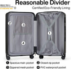 Upgrade luggage sets PC Lightweight Hardshell Suitcases with Spinner Wheels &amp; TSA Lock, Extra Large Rolling Travel Luggage Nestable Storage 3 Piece Set 20/24/29(Black)