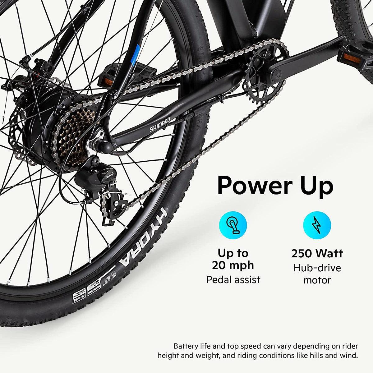 Schwinn Amalgam Adult Electric Bike, 17 or 18.5-Inch Hybrid Aluminum Frame, 7 Speed, 27.5-Inch Wheels, 375Wh Battery, Multiple Colors