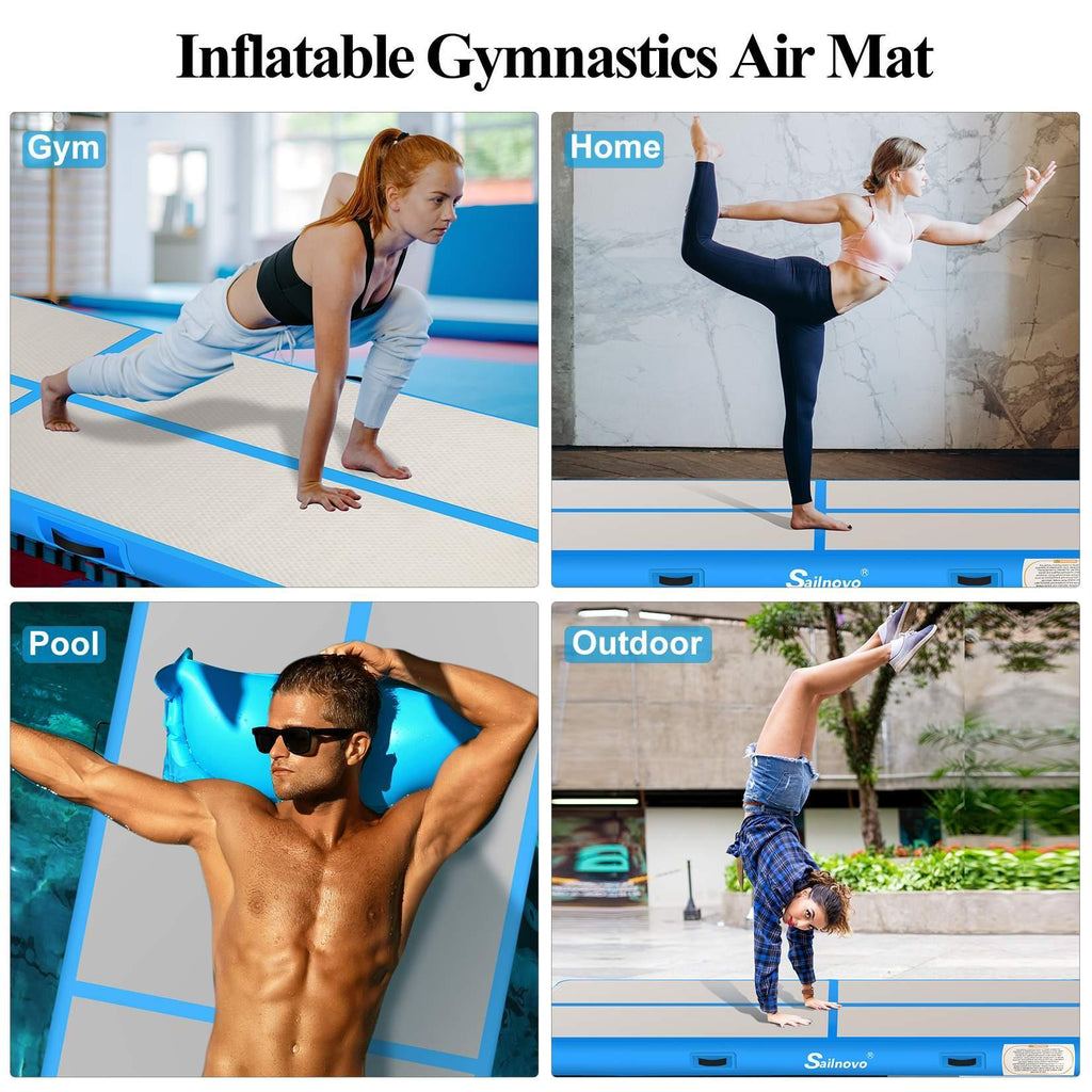 Inflatable Air Tumble Mat Exercise Outdoor Training Floor Tumbling Track for Gymnastics/Yoga/Gym PH2I