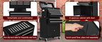 8-Drawer Rolling Tool Chest, 2-in-1 High Capacity Removable Cabinet StoraTool Box with Wheels and Drawers, Detachable Toolbox with Lock for Workshop Mechanics Gara(Black)