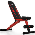 STOZM 14-GauSteel Adjustable Weight Bench with Foldable , Multipurpose Flat/ Incline/ Decline Bench - Max Weight Capacity 900 lbs (Crimson)