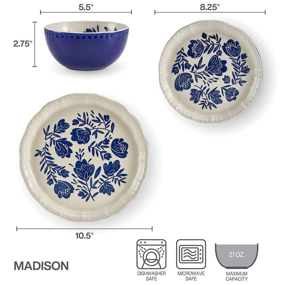 Madison 12 Piece Dinnerware Set, Service for 4