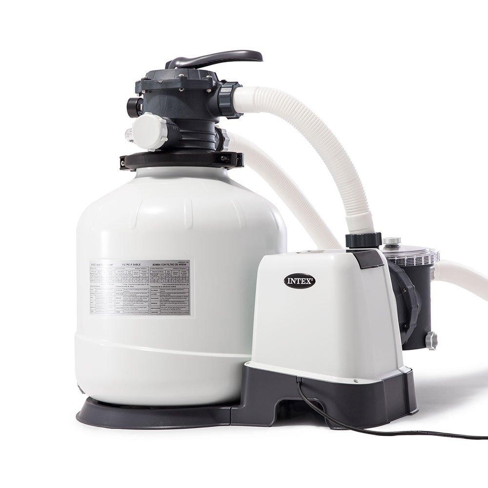 intex 3000 gph pool sand filter pump w/ automatic timer &amp; pool vacuum &amp; skimmer