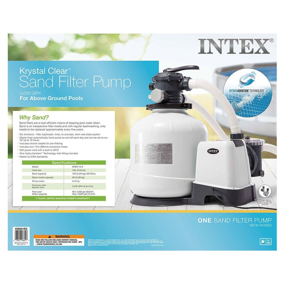 intex 3000 gph pool sand filter pump w/ automatic timer &amp; pool vacuum &amp; skimmer