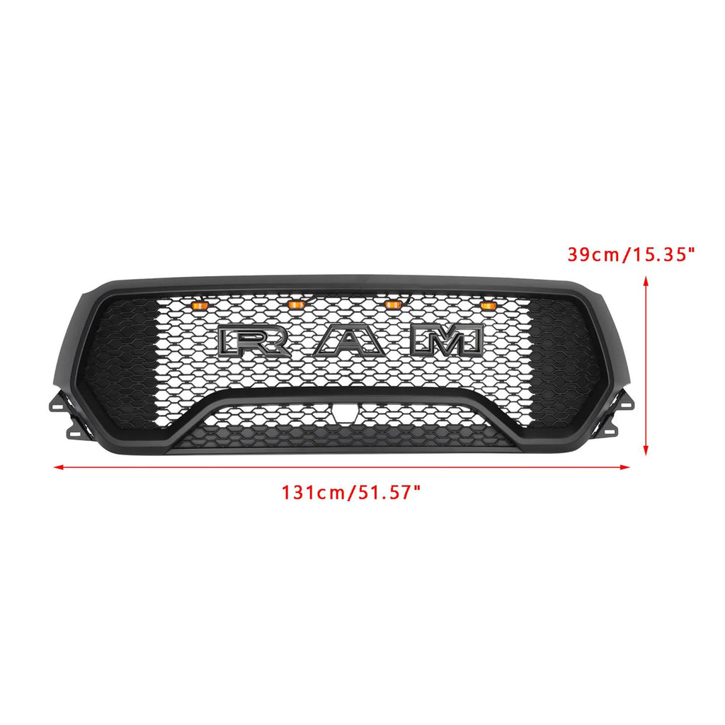 2019-2023 Dodge Ram 1500 TRX Style LED Honeycomb Front Upper Hood Grille Generic