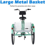 Slsy Adult Tricycles 7 Speed, Adult Trikes 20/24 / 26 inch 3 Wheel Bikes, Three-Wheeled Bicycles Cruise Trike with Shopping Basket for Seniors, Women, Men.