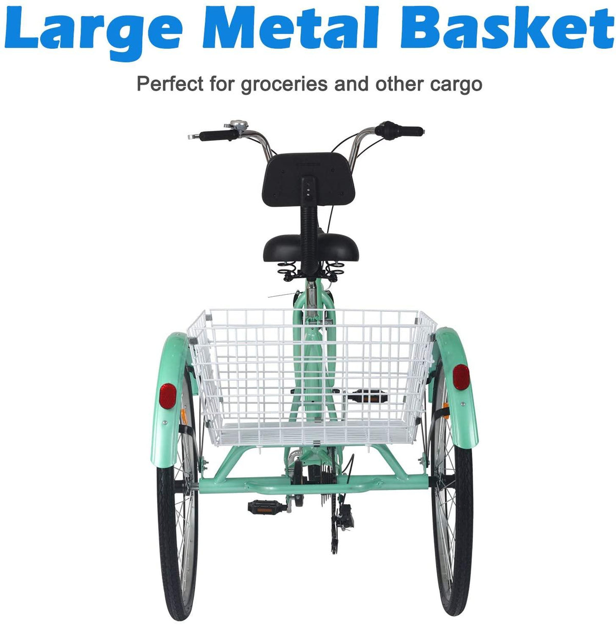 Slsy Adult Tricycles 7 Speed, Adult Trikes 20/24 / 26 inch 3 Wheel Bikes, Three-Wheeled Bicycles Cruise Trike with Shopping Basket for Seniors, Women, Men.