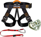 Fusion Climb Pro Backyard Zip Line Kit Harness Lanyard Trolley Bundle FK-A-HLT-02