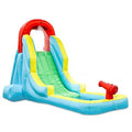 Sunny &amp; Fun Deluxe Inflatable Water Slide Park - Heavy-Duty Nylon for Outdoor Fun - Climbing Wall, Slide, &amp; Small Splash Pool - Easy to Set