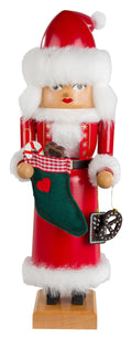 KWO Mrs Santa Claus with Treats German Wood Christmas Nutcracker Made in Germany