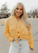 ariana button tie top - apricot cream