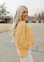 ariana button tie top - apricot cream