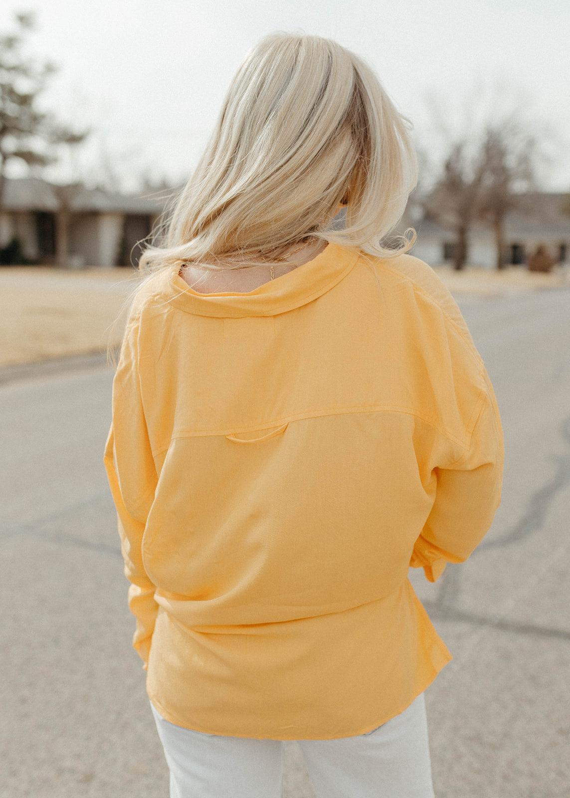 ariana button tie top - apricot cream
