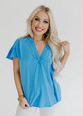 blake flutter top - cobalt blue