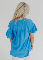 blake flutter top - cobalt blue