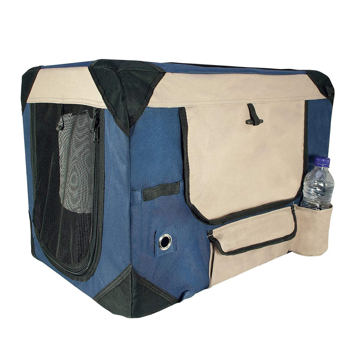 Dogit Deluxe Soft Crate for Pets with StoraCase, Great for Travel &amp; Training, Medium, Blue