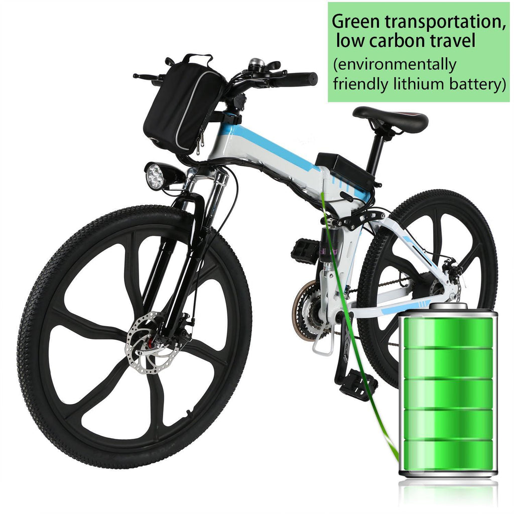V.I.P. 26 In. Folding Lightweight Mountain Electric Bicycle with 36V 8AH Battery for Men Adults,  21-Speed, 250W