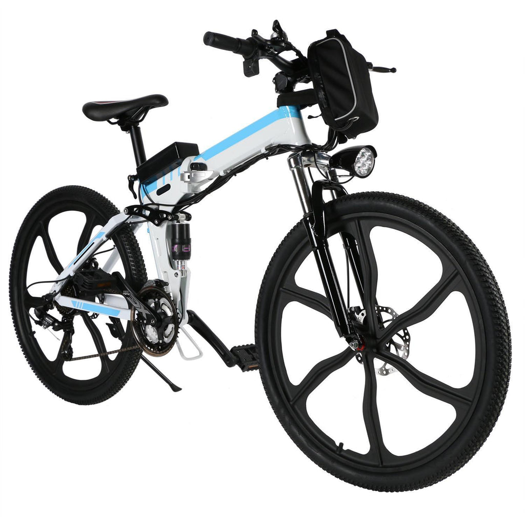 V.I.P. 26 In. Folding Lightweight Mountain Electric Bicycle with 36V 8AH Battery for Men Adults,  21-Speed, 250W